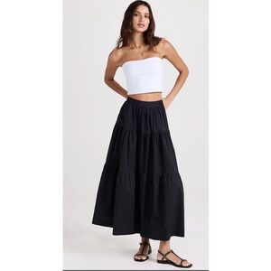 STAUD Sea Black Maxi Skirt Size 4